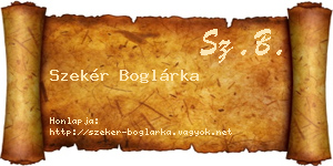 Szekér Boglárka névjegykártya